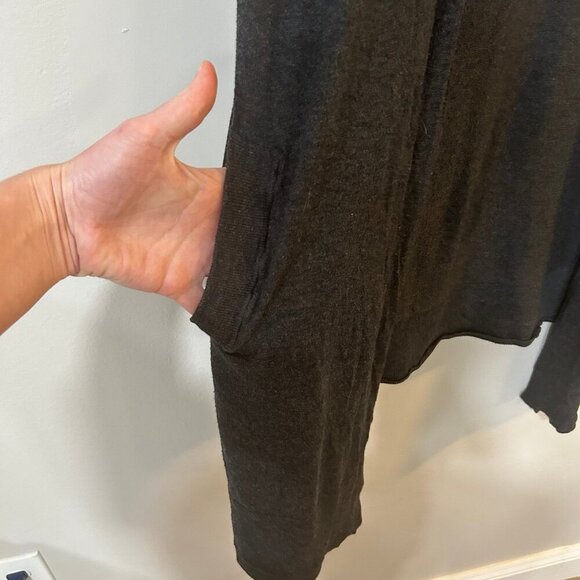 Trouvé Dark Heather Grey Open Front Drape Cardigan Women's Size Small - Picture 3 of 5